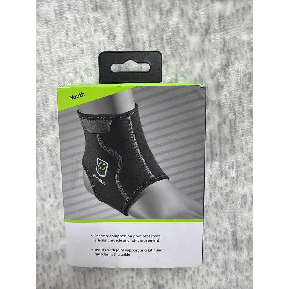 P-TEX Youth Ankle Sleeve Black Thermal Compression Support‎ P-TEXA100YTH